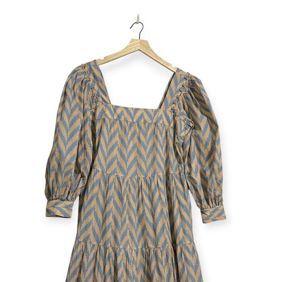 Ulla Johnson Georgina Midi Dress Sz 2, Beige & Gray - Picture 12 of 15